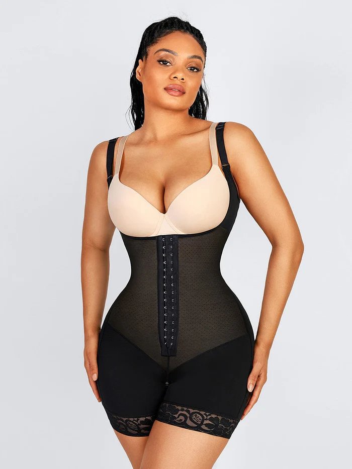 Breathable Latex Open Bust Tummy Control Firm Compression Shapewear - EMS-SHAPE