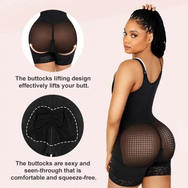 Breathable Latex Open Bust Tummy Control Firm Compression Shapewear - EMS-SHAPE