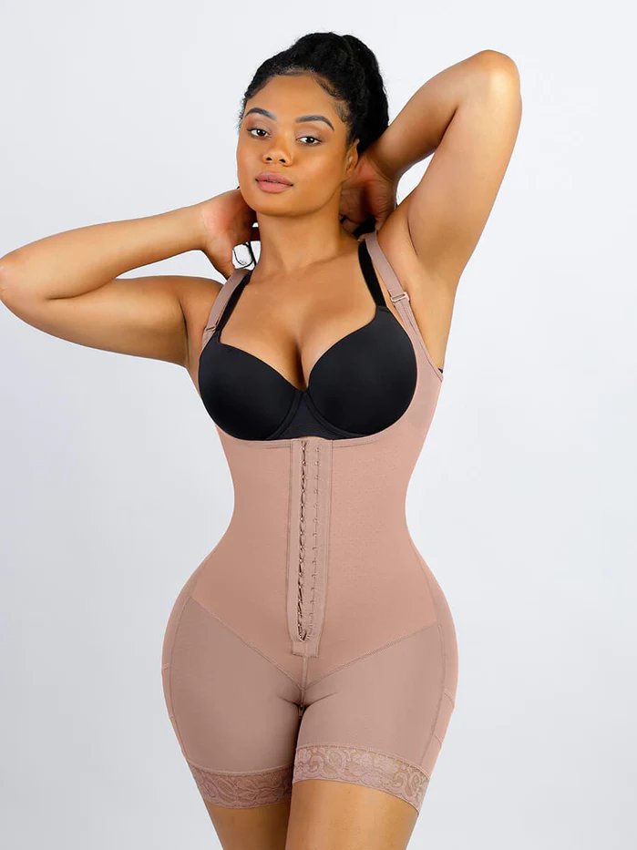 Breathable Latex Open Bust Tummy Control Firm Compression Shapewear - EMS-SHAPE